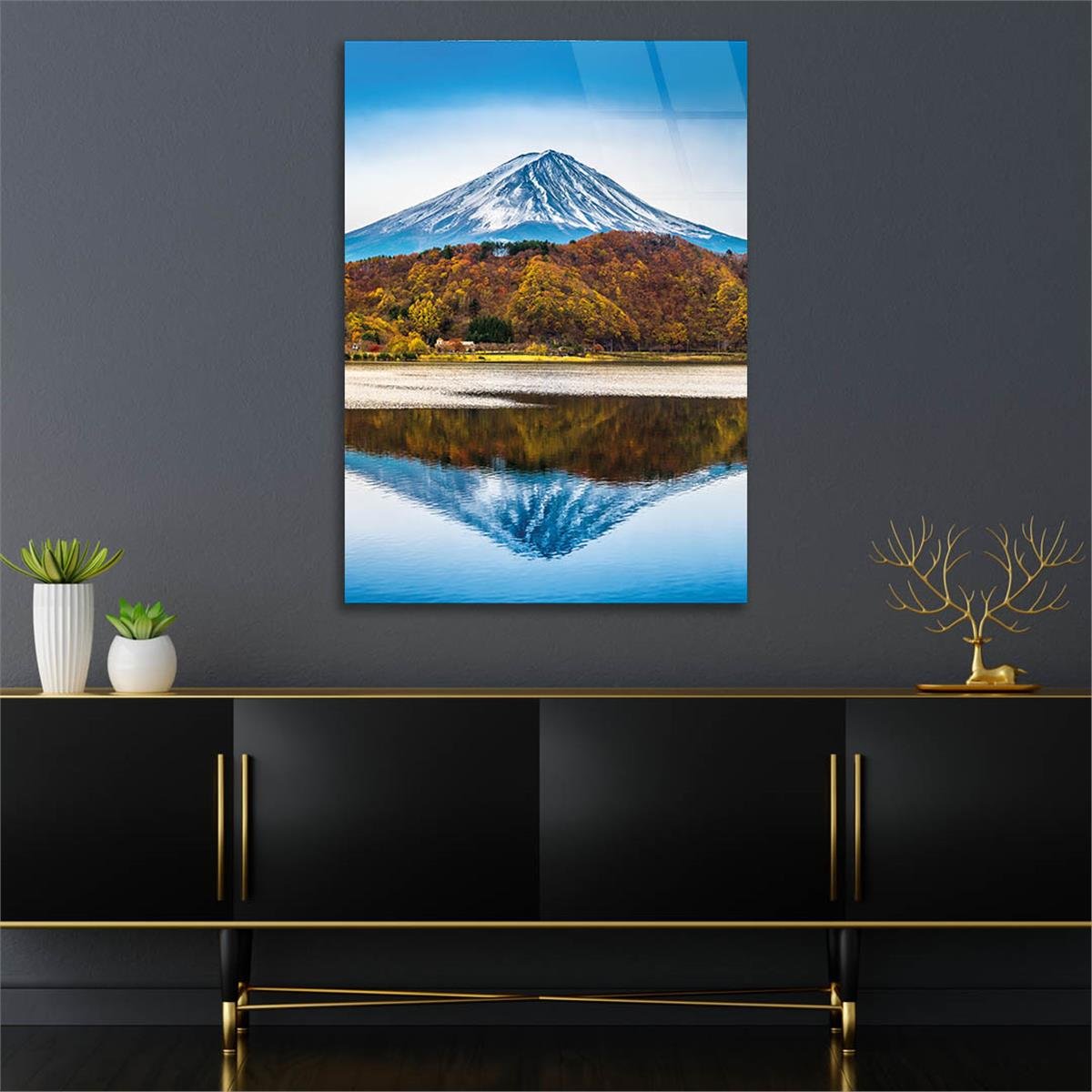 Vertical Tempered Glasss Wall Arts Natured-Themed179