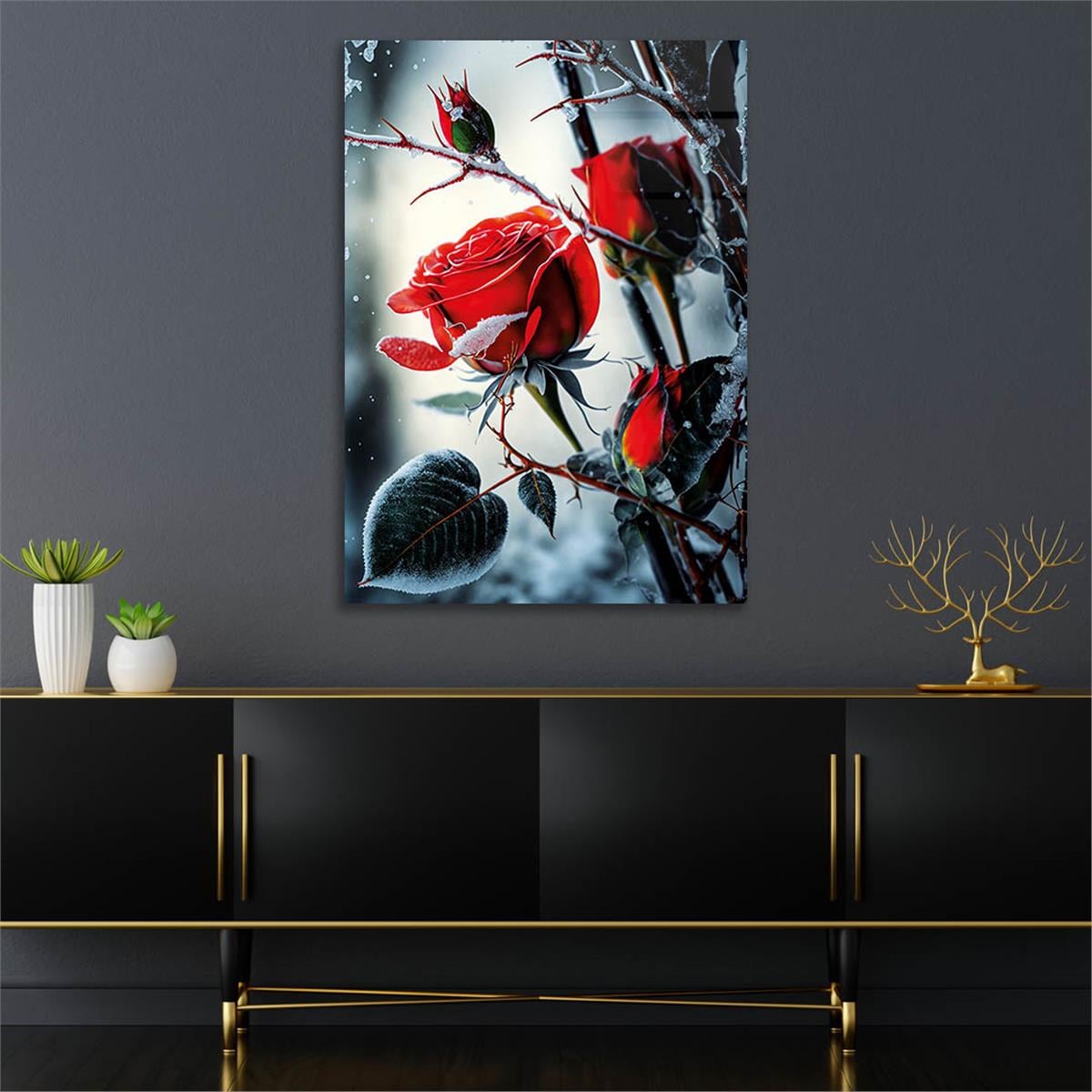 Vertical Tempered Glasss Wall Arts Natured-Themed142