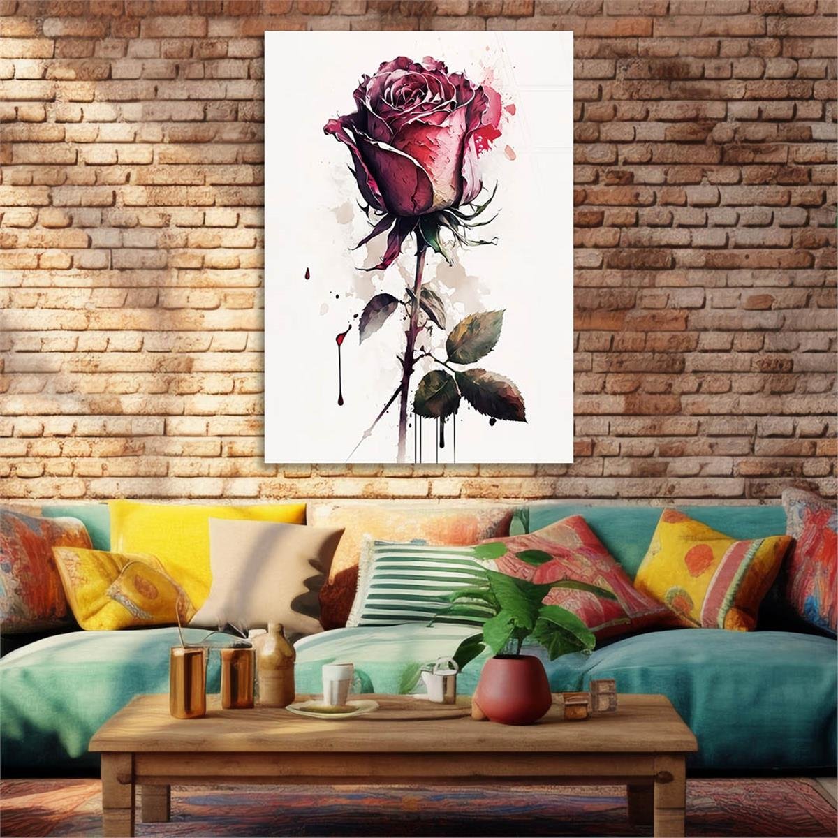Vertical Tempered Glasss Wall Arts Natured-Themed132