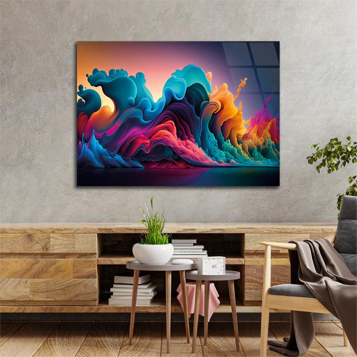 Horizontal Art-Themed Tempered Glass Wall Art 295