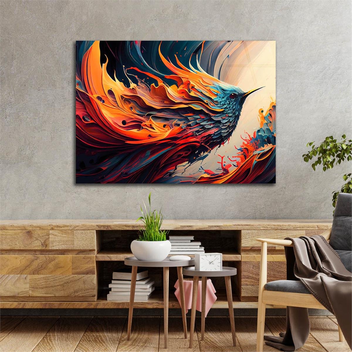 Horizontal Art-Themed Tempered Glass Wall Art 272