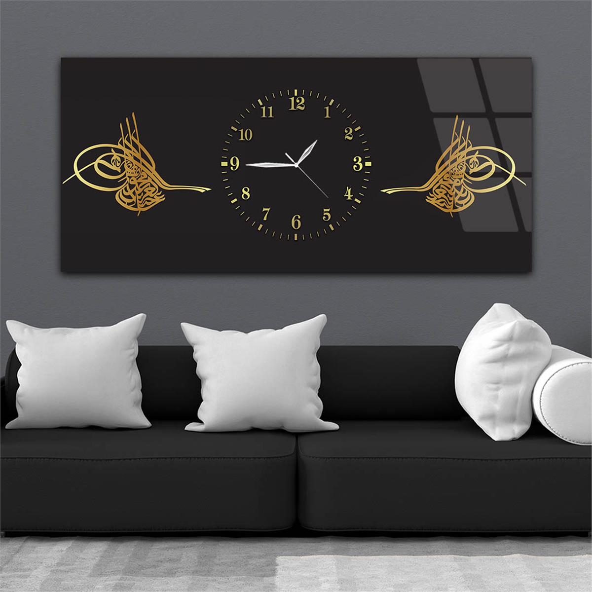 Middle-Clock, Religious-Themed Horizontal Glass Wall Painting 107