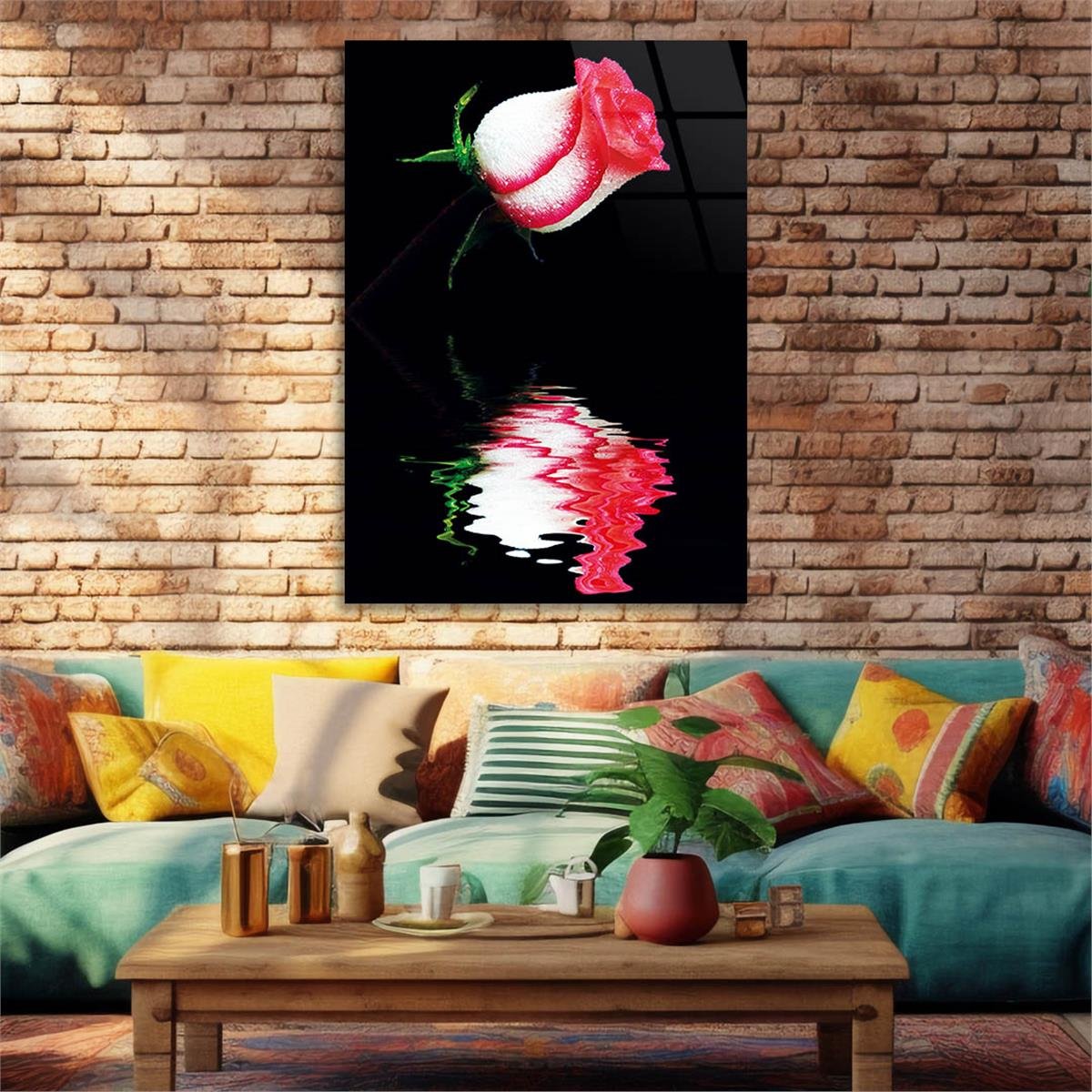 Vertical Tempered Glasss Wall Arts Natured-Themed155