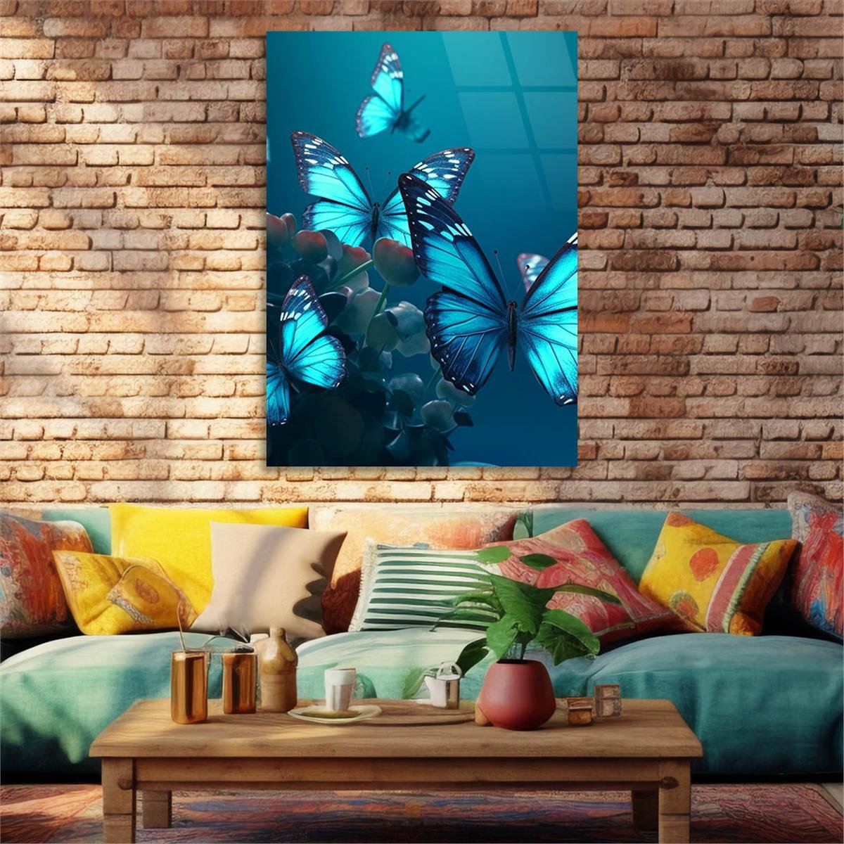 Dikey Sanat Temalı Cam Tablo 419
