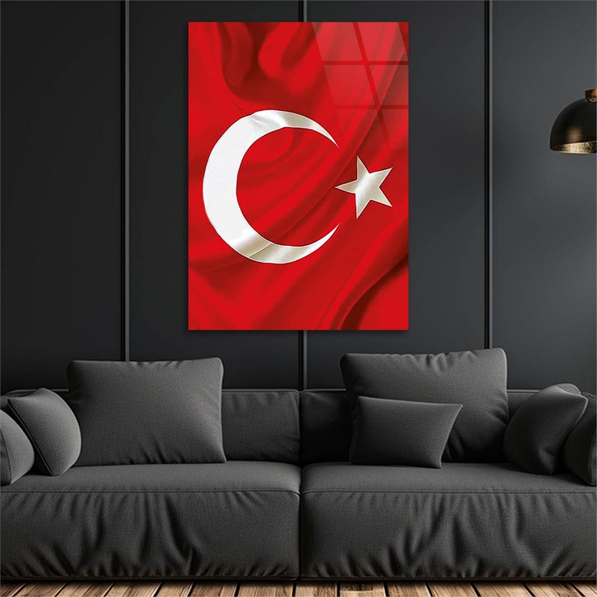 Turkish Flag Glass Wall Art