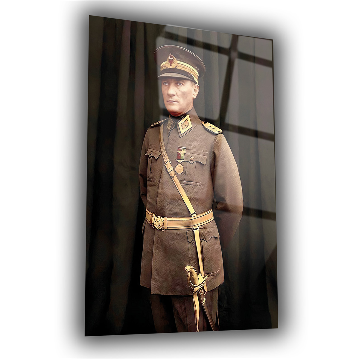 MUSTAFA KEMAL ATATÜRK GÖRSELLİ CAM TABLO 