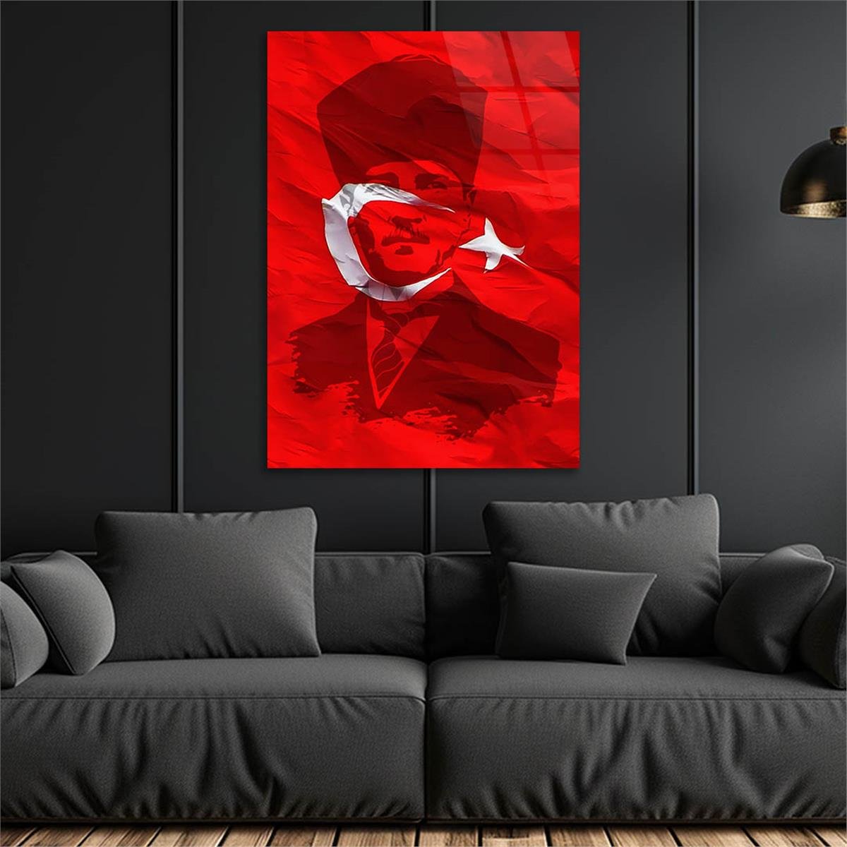 Dikey VatanTemalı Cam Tablo 161