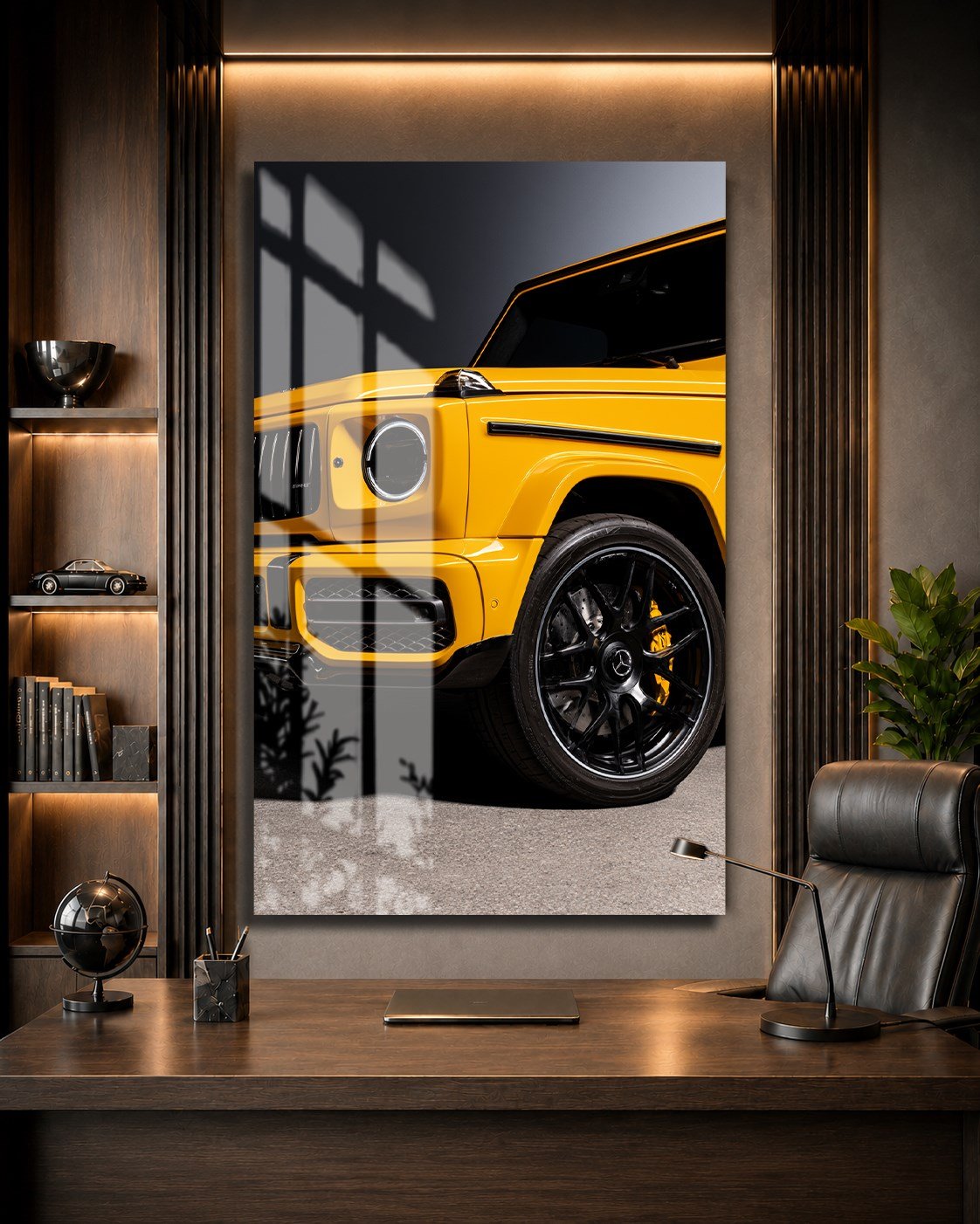 Sarı Mercedes G63 AMG Cam Tablo