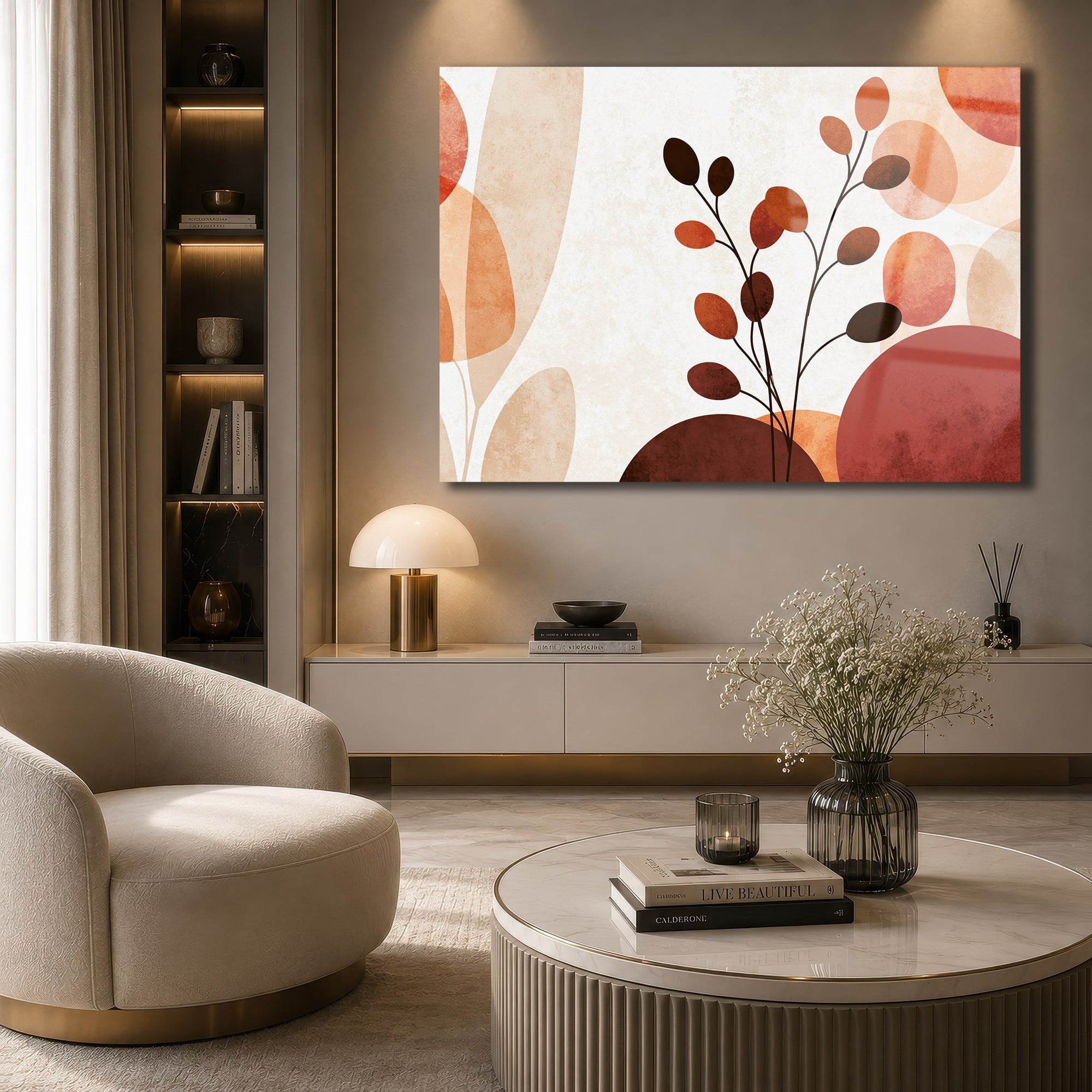 Horizontal Art-Themed Tempered Glass Wall Art 579