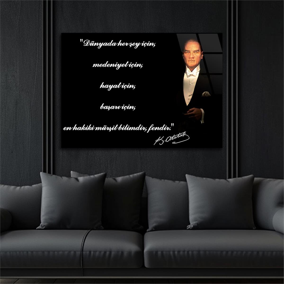 MUSTAFA KEMAL ATATÜRK Tempered Glass Wall Art 