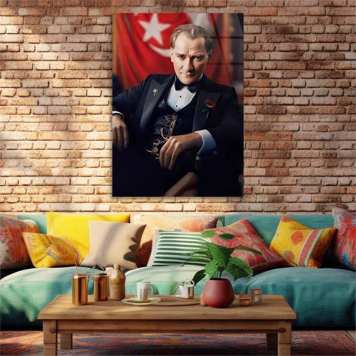 Dikey VatanTemalı Cam Tablo 205