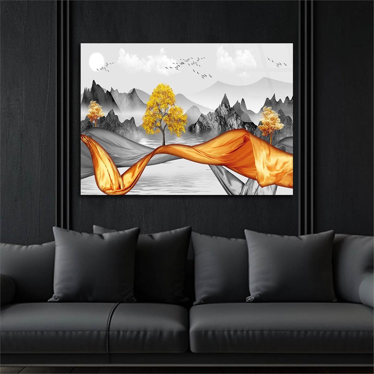 Horizontal Natured-Themed Tempered Glass Wall Art 278