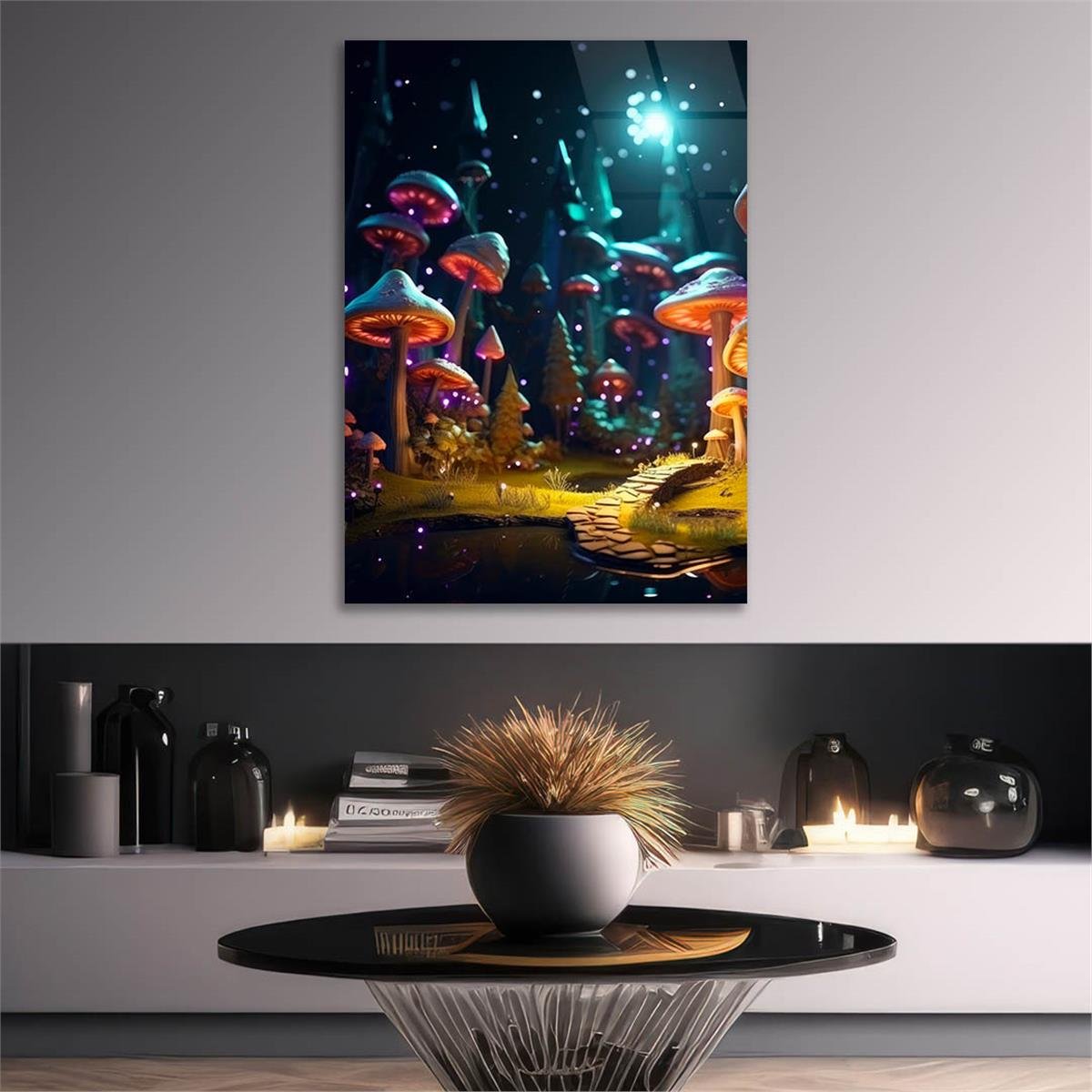 Dikey Sanat Temalı Cam Tablo 547