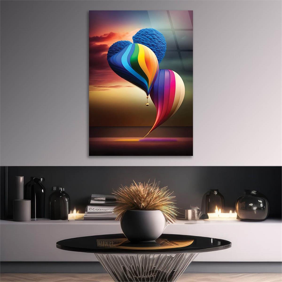 Vertical Tempered Glasss Wall Arts Art-Themed 290