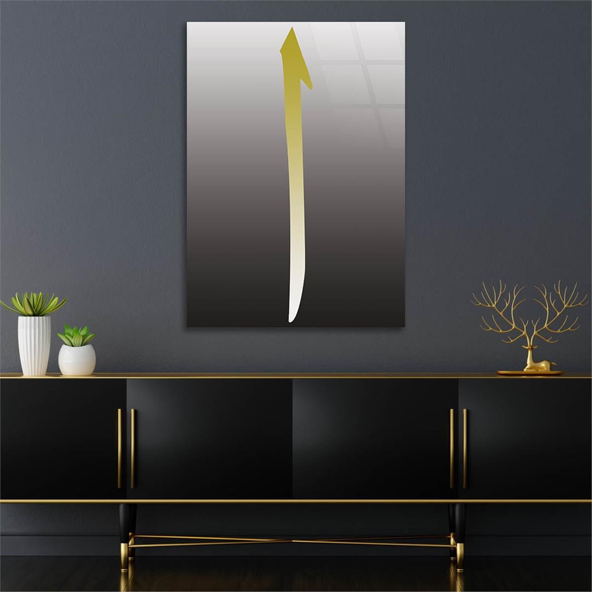 Alif Glass Islamic Wall Art , Elif  Letter Tempered Glass Wall Art