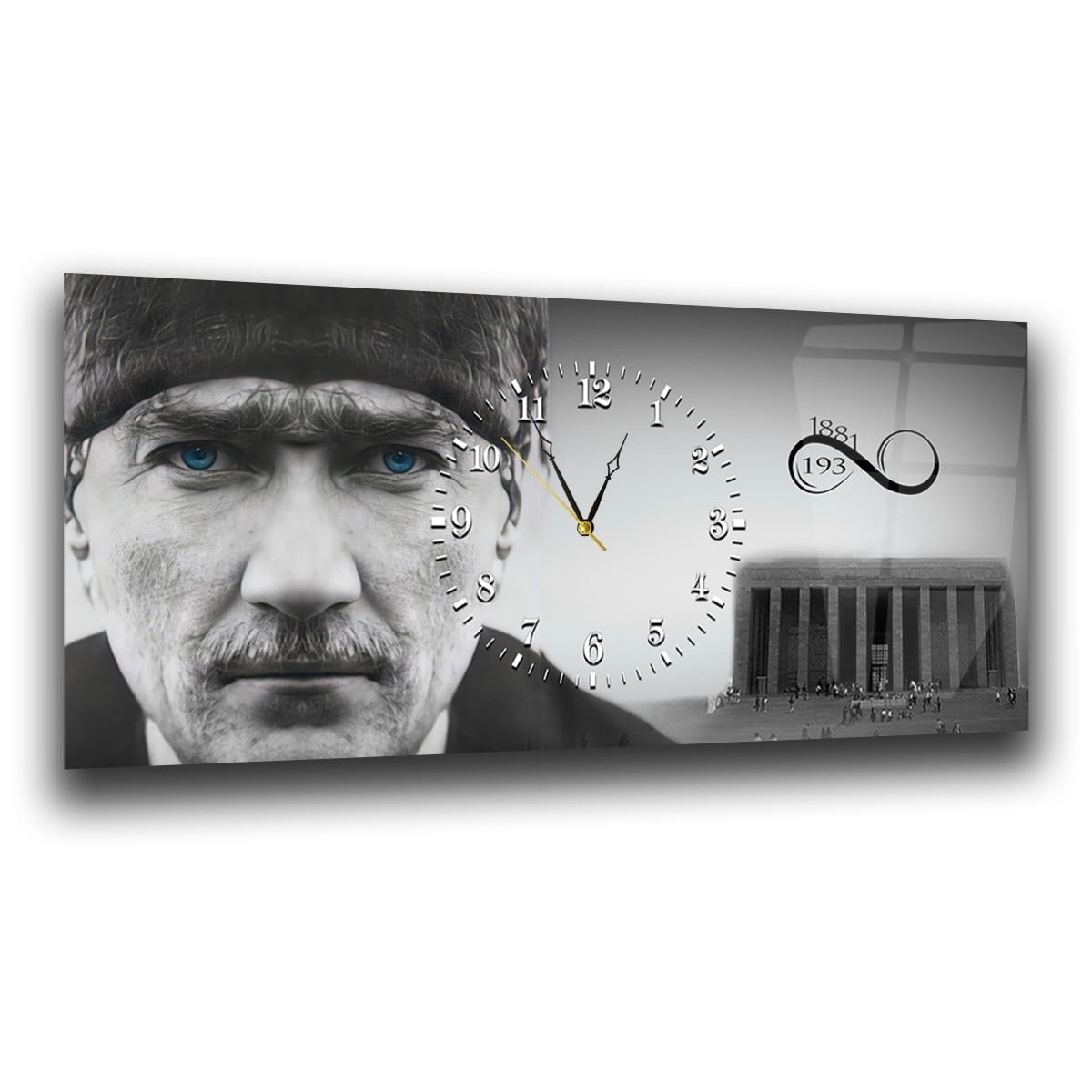 Middle-Clock, Homeland-Themed Horizontal Glass Wall Painting 066