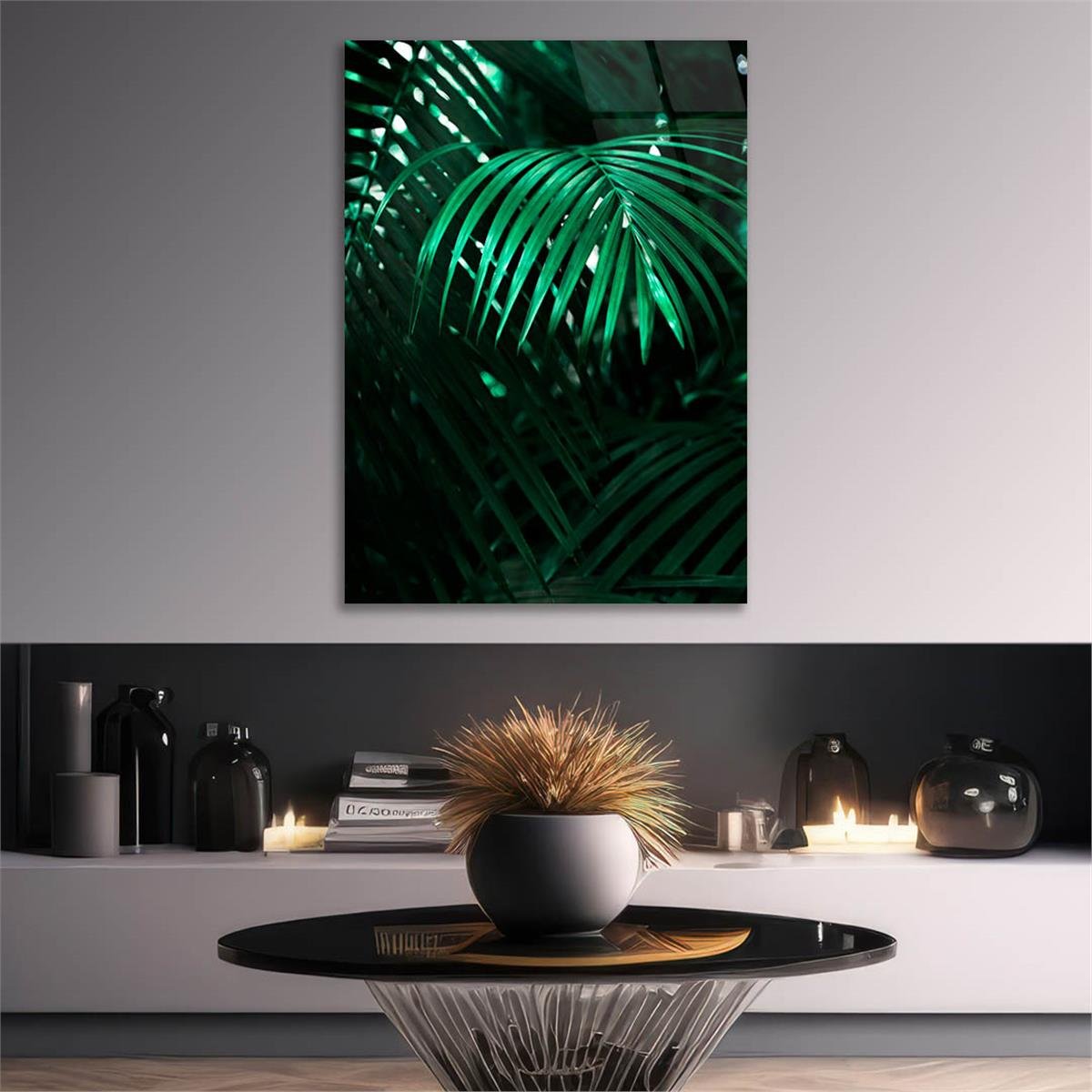 Dikey Sanat Temalı Cam Tablo 517