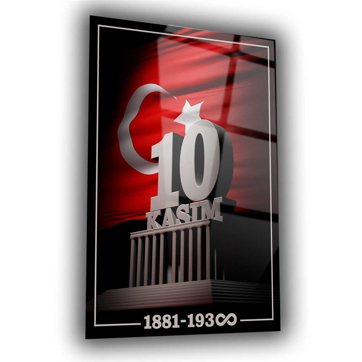 Dikey VatanTemalı Cam Tablo 129