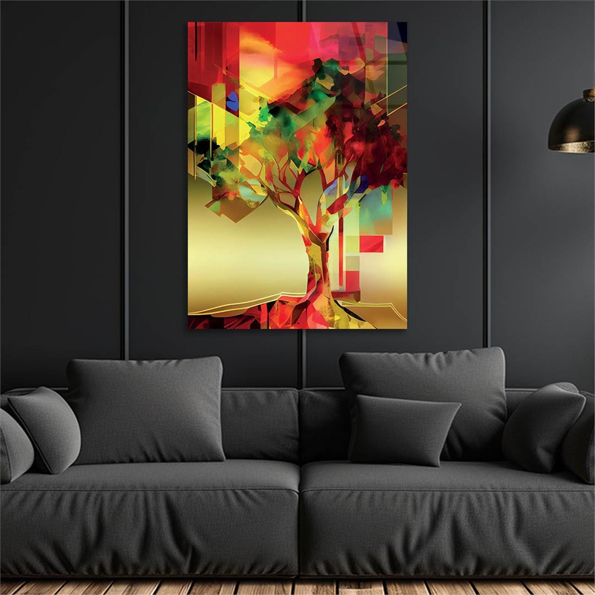 Vertical Tempered Glasss Wall Arts Art-Themed251