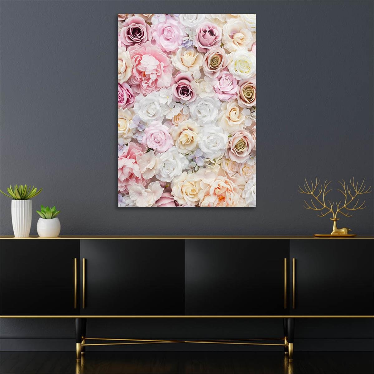 Dikey Sanat Temalı Cam Tablo 412