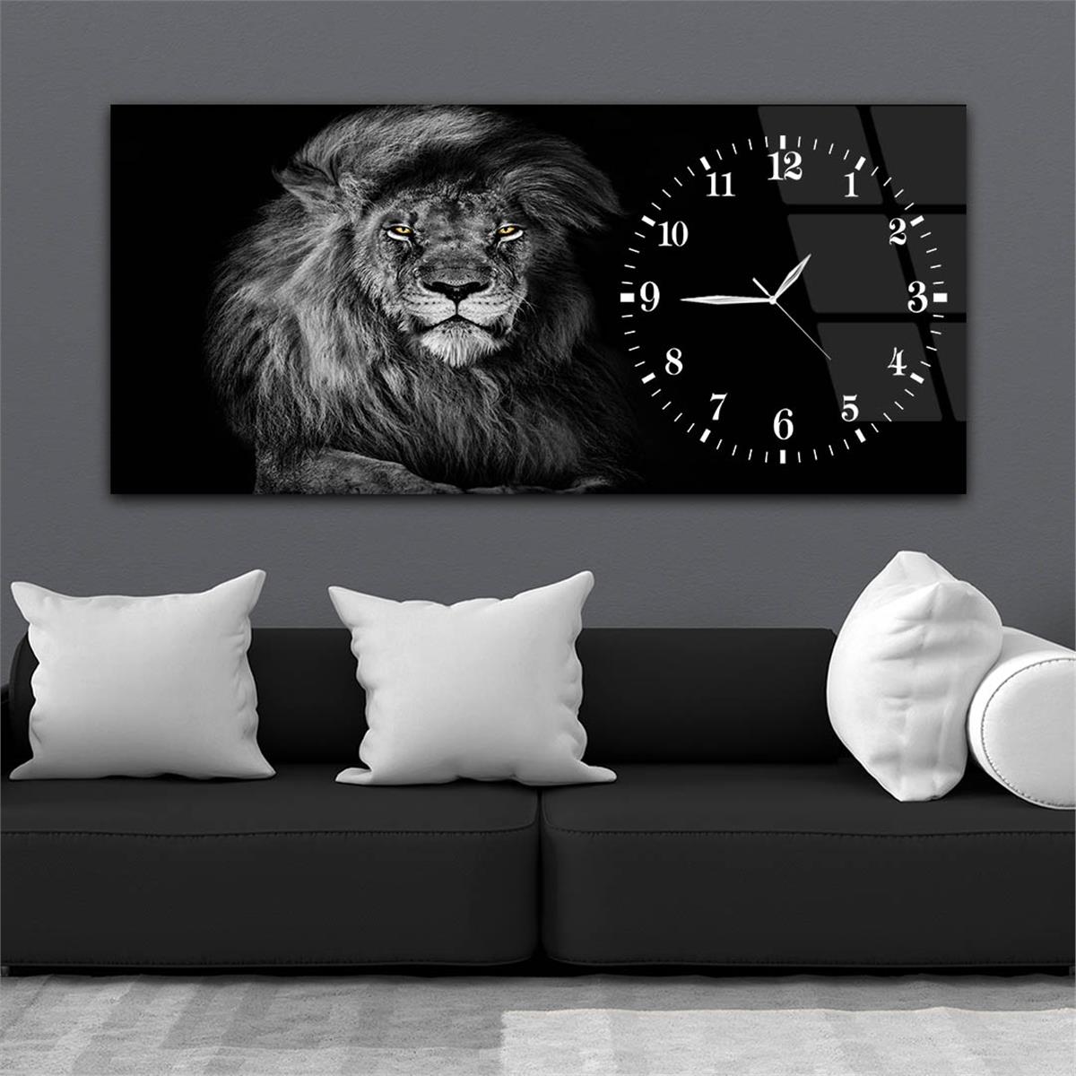 Side-Clock, Art And Nature-Themed Horizontal Glass Wall Painting 106