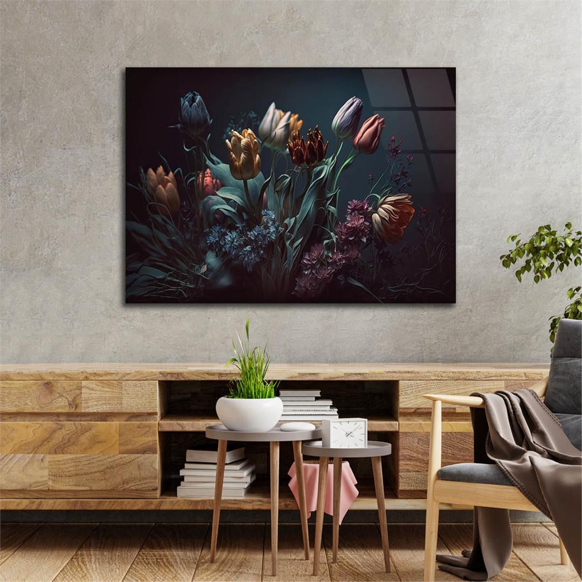 Horizontal Natured-Themed Tempered Glass Wall Art 306