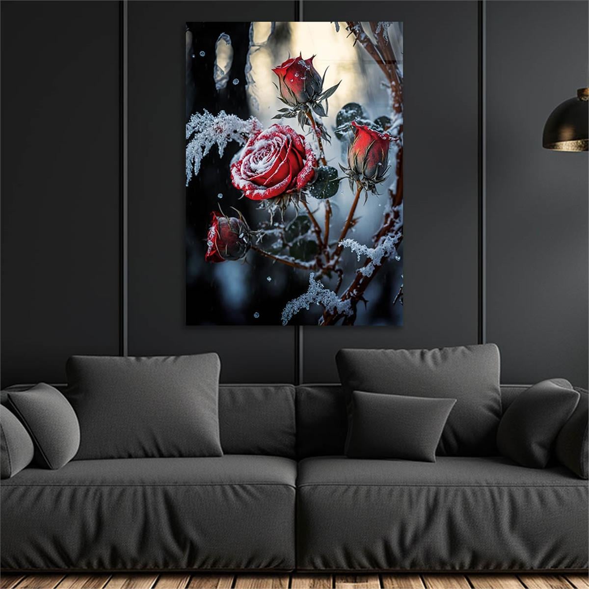 Vertical Tempered Glasss Wall Arts Natured-Themed163