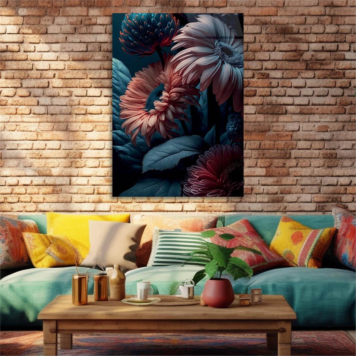 Vertical Tempered Glasss Wall Arts Natured-Themed209