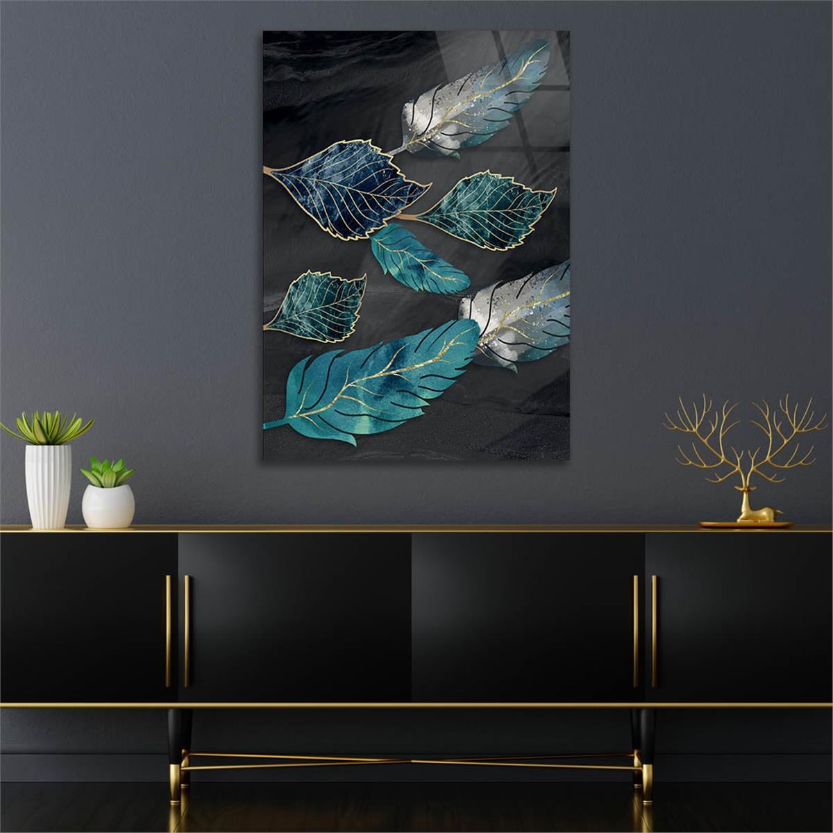 Vertical Tempered Glasss Wall Arts Art-Themed228