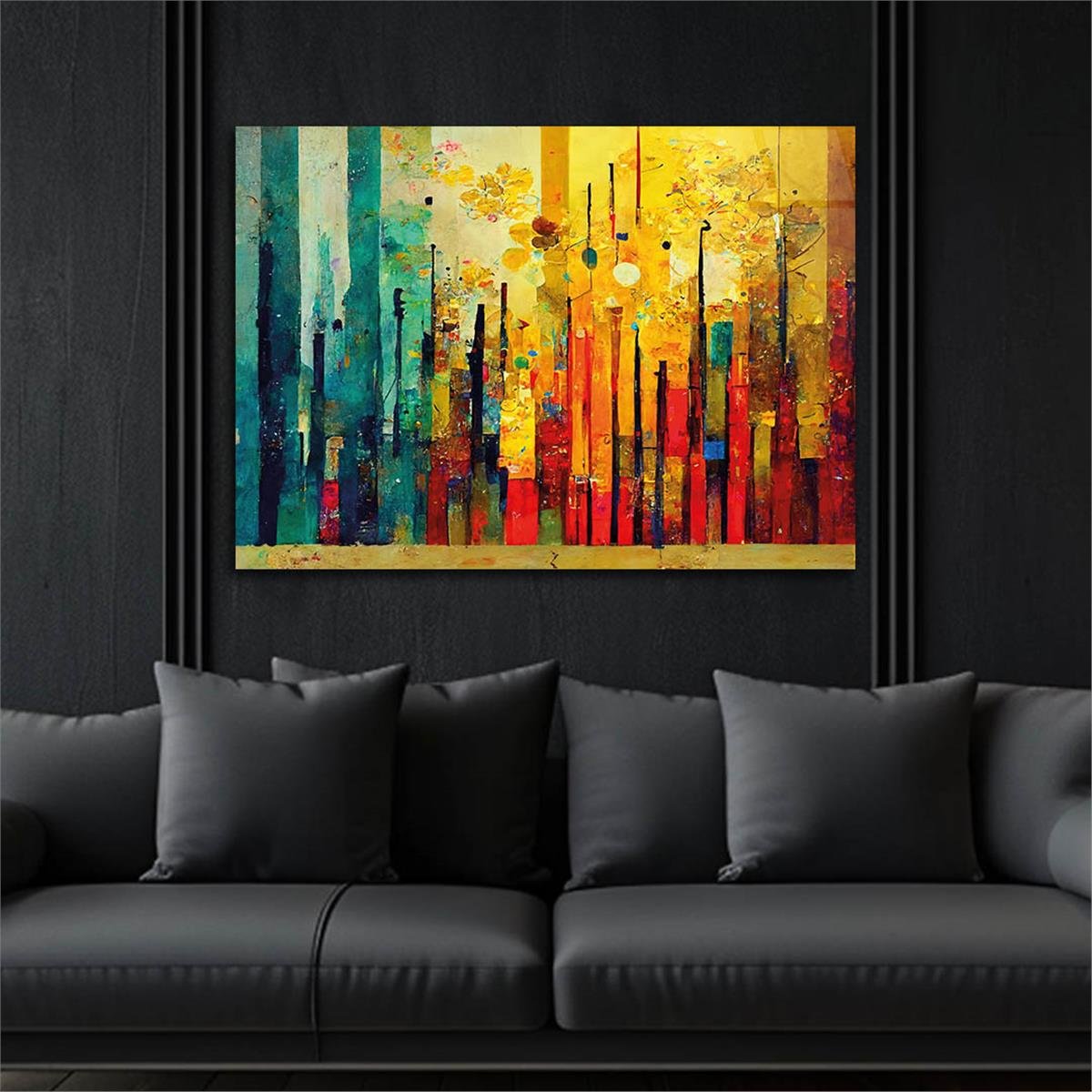 Horizontal Art-Themed Tempered Glass Wall Art 296