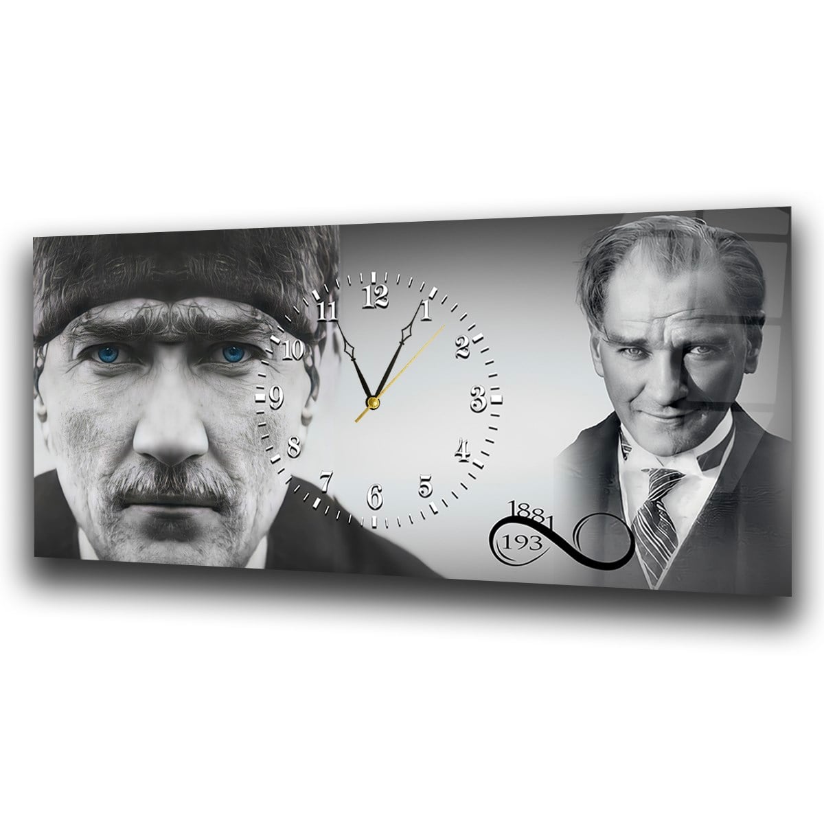 Middle-Clock, Homeland-Themed Horizontal Glass Wall Painting 065