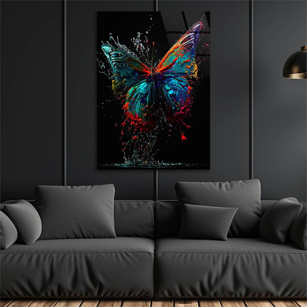 Dikey Sanat Temalı Cam Tablo 348