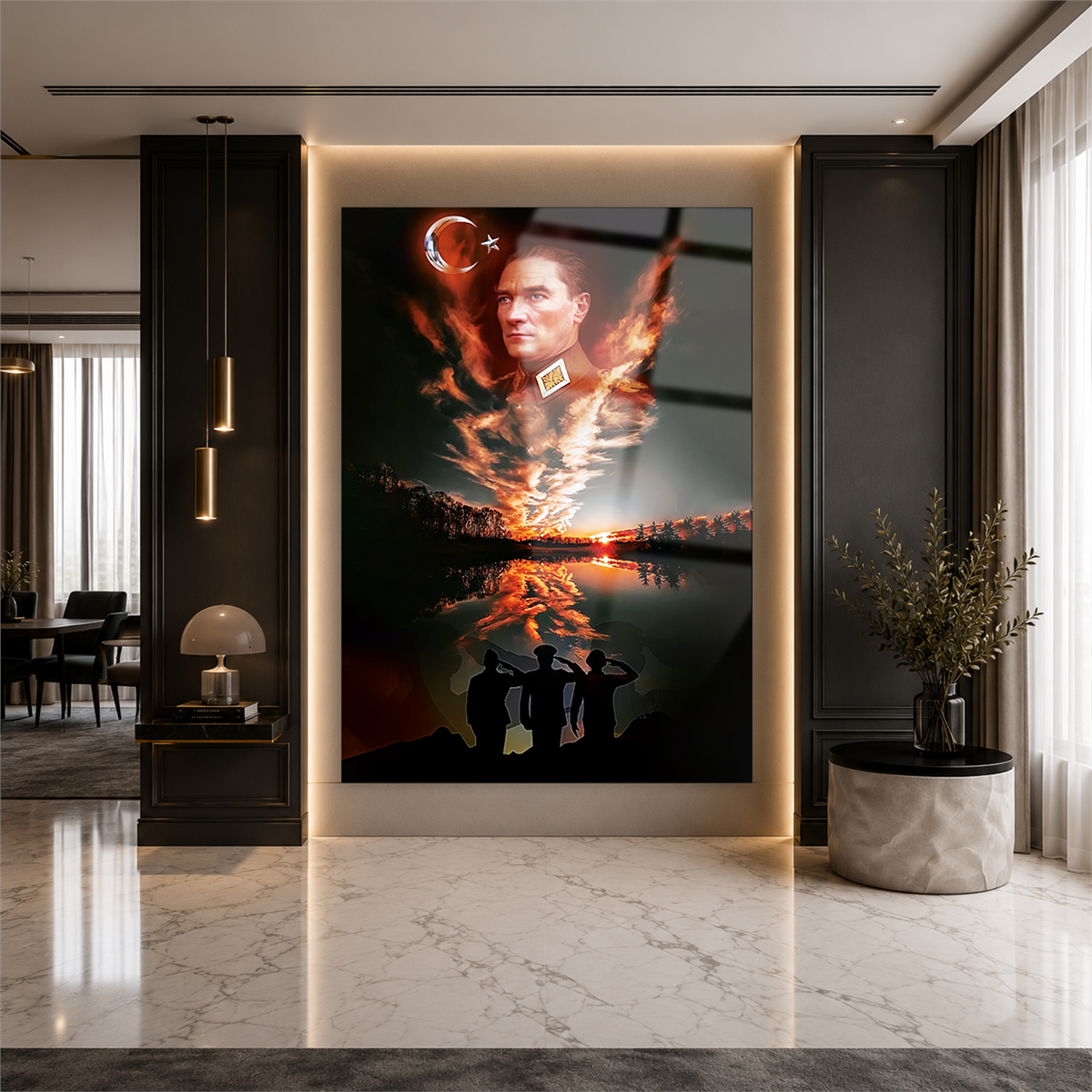 Mustafa Kemal Atatürk Gehard Glasschilderij 