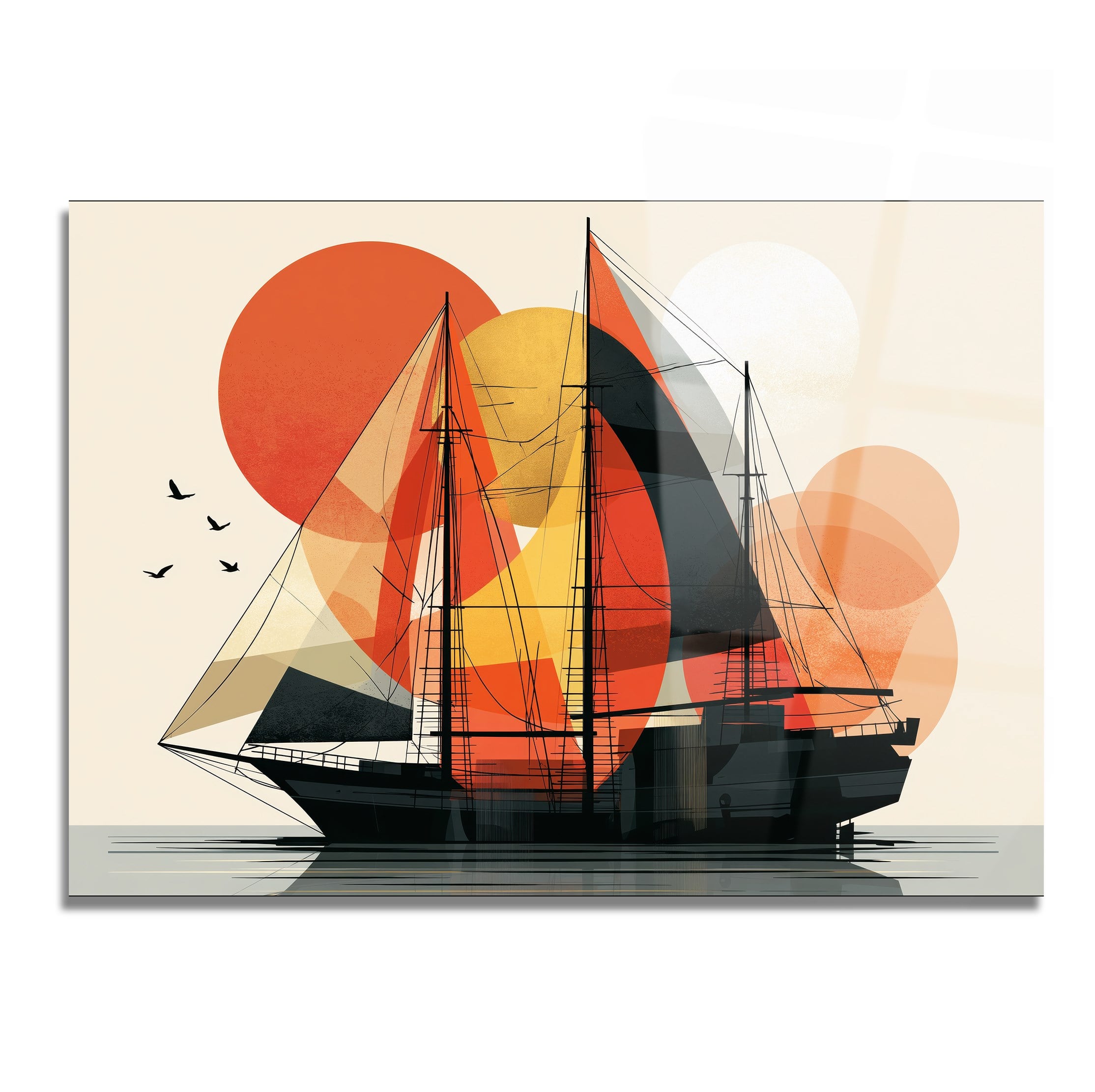 Horizontal Art-Themed Tempered Glass Wall Art 576