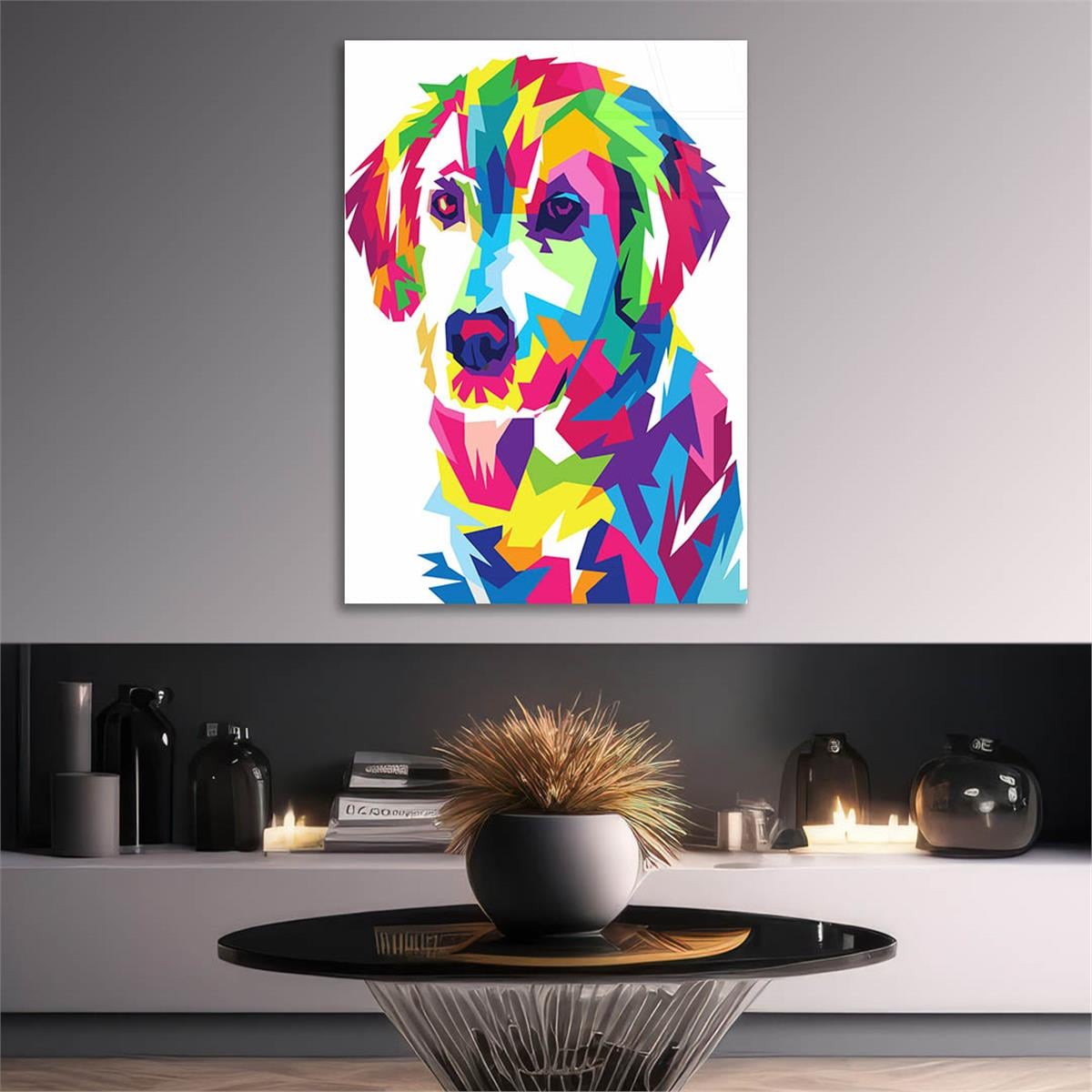 Dikey Sanat Temalı Cam Tablo 446