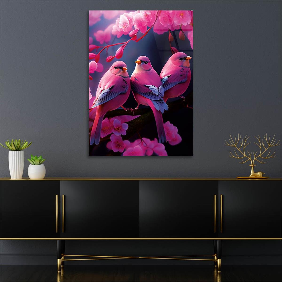 Vertical Tempered Glasss Wall Arts Natured-Themed170