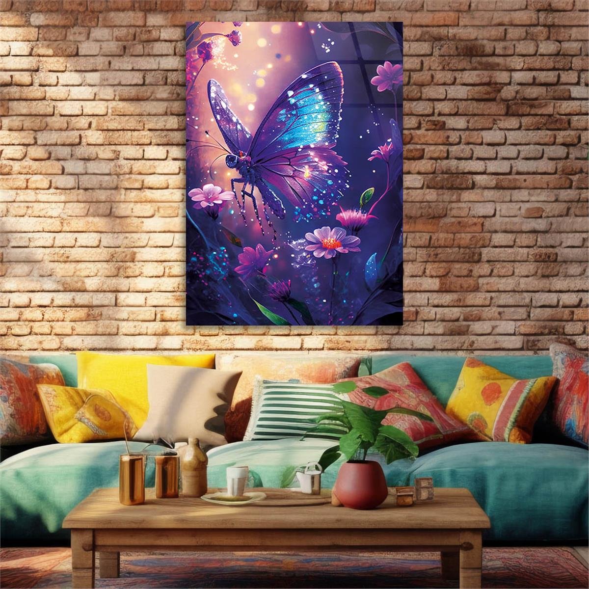 Vertical Tempered Glasss Wall Arts Natured-Themed177