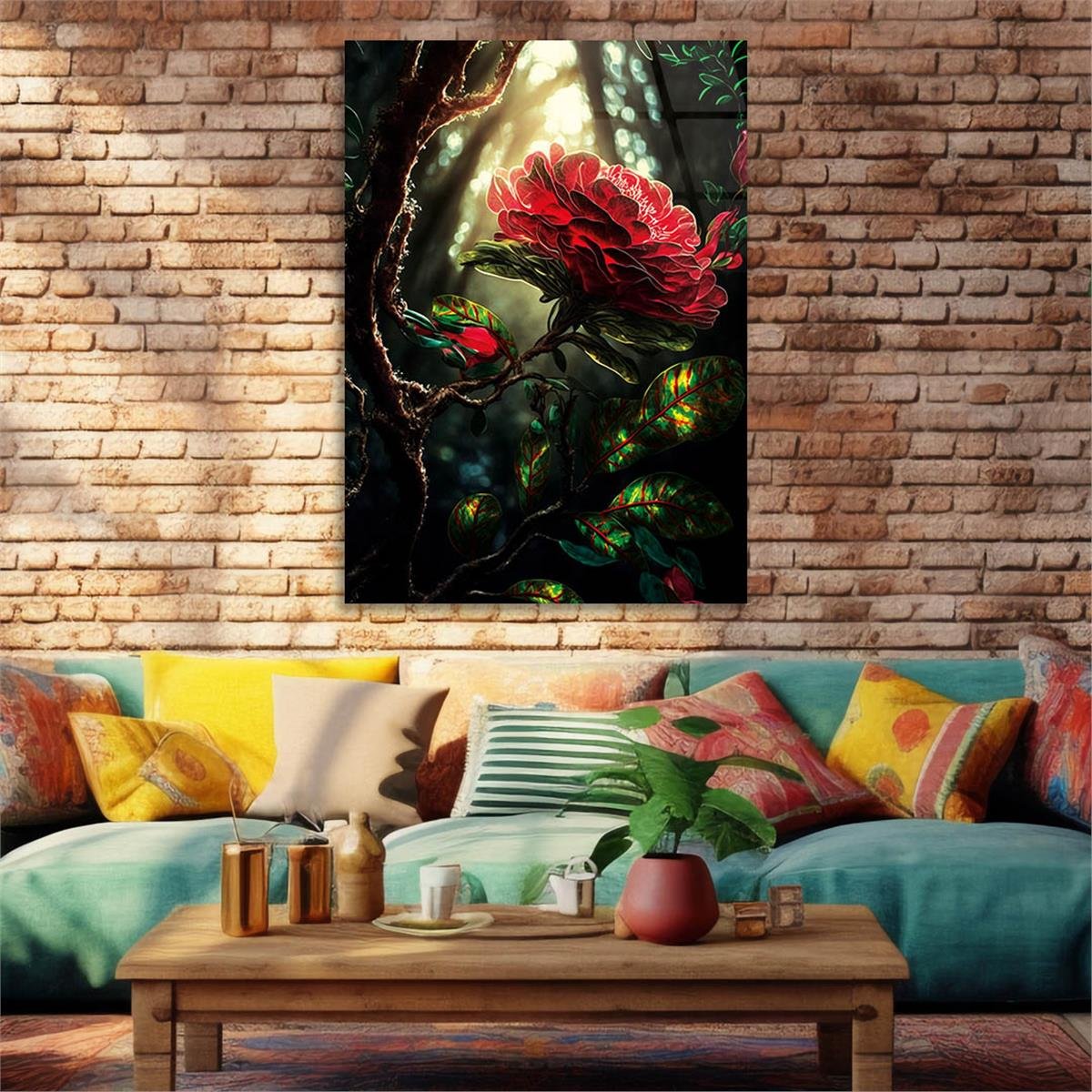 Vertical Tempered Glasss Wall Arts Natured-Themed174