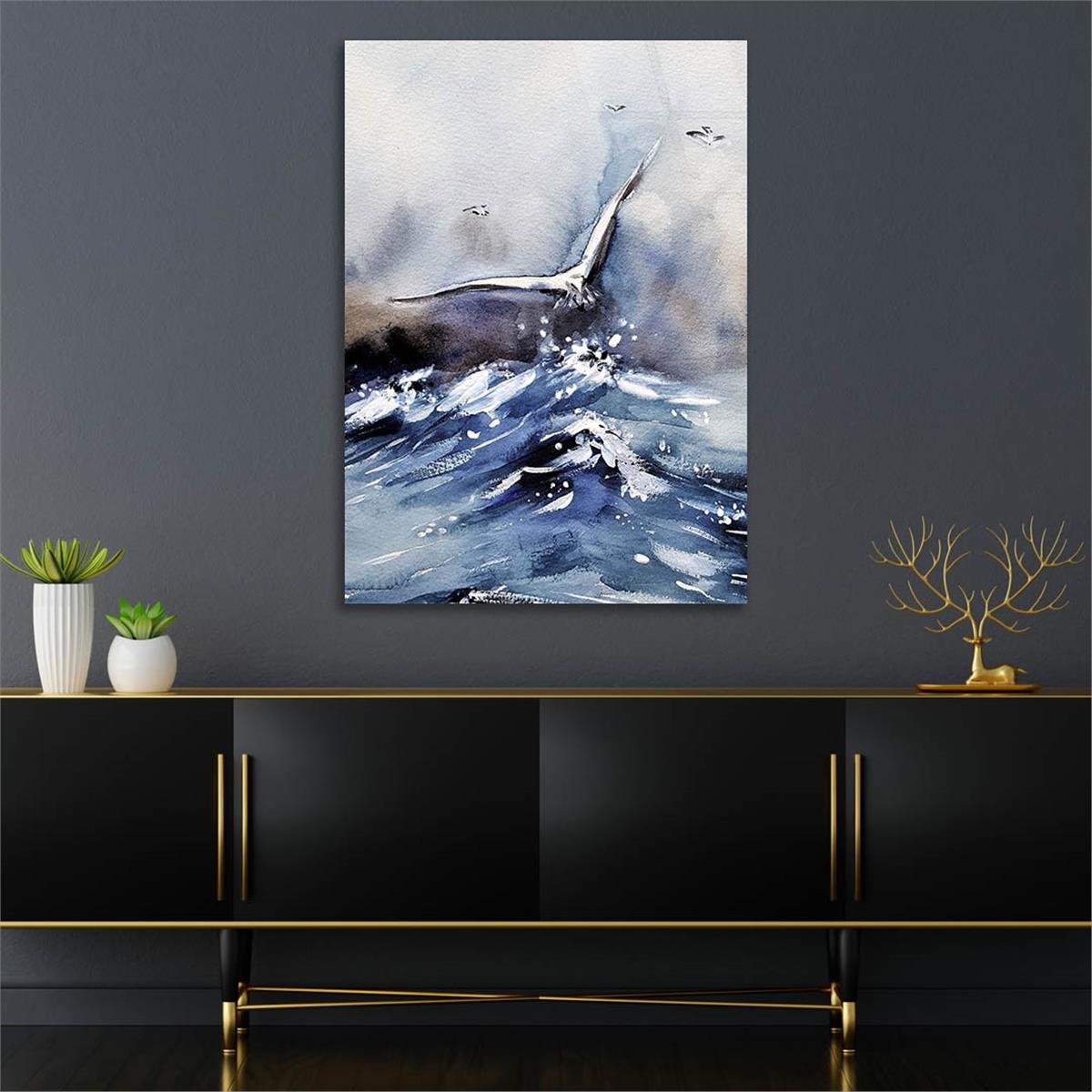 Dikey Sanat Temalı Cam Tablo 417