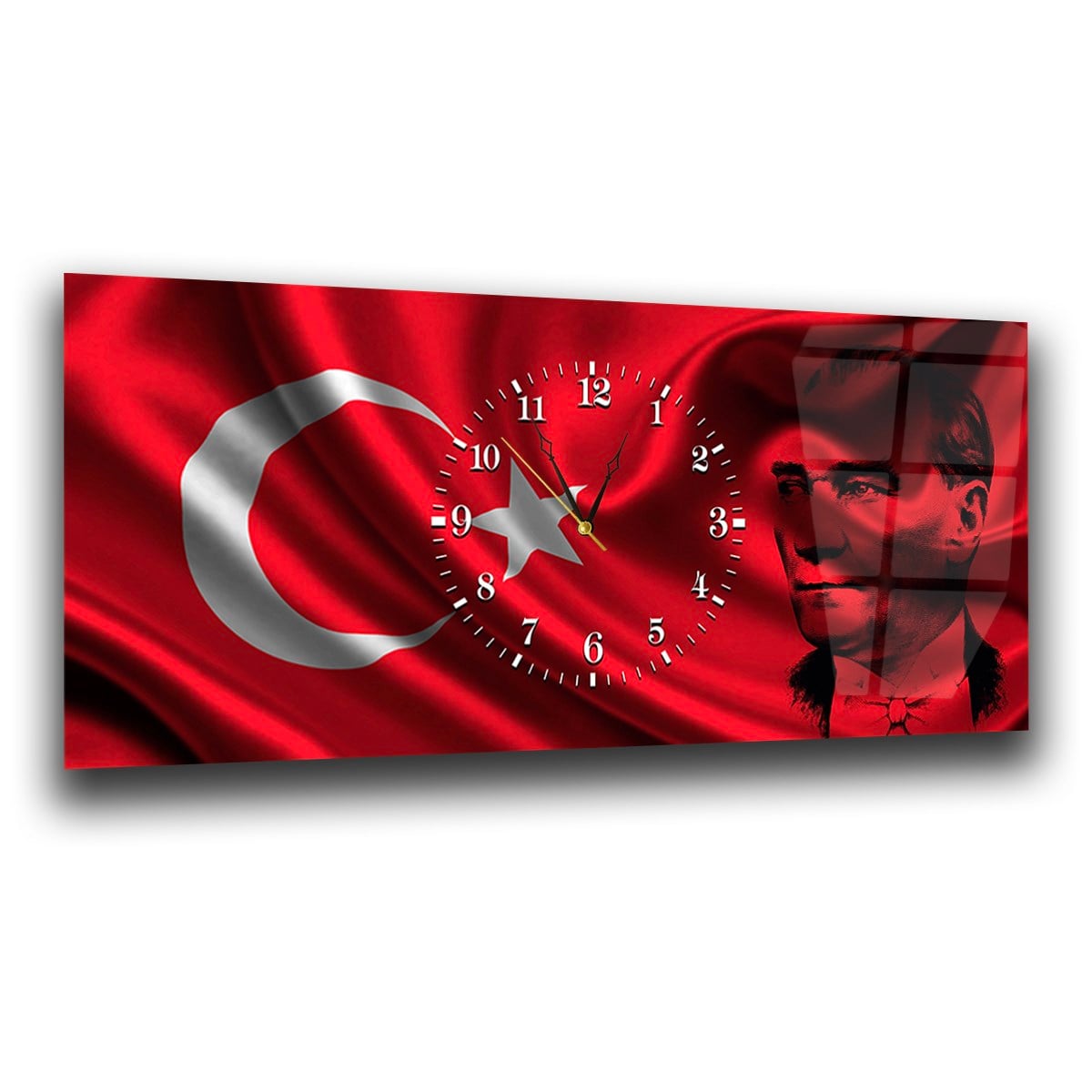 Middle-Clock, Homeland-Themed Horizontal Glass Wall Painting 062