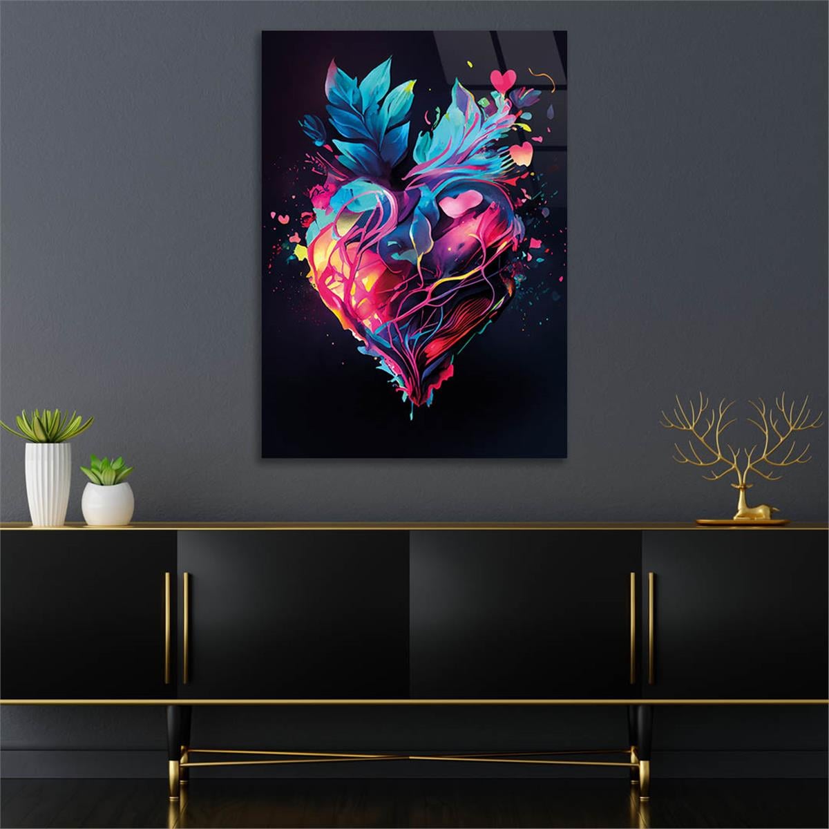 Vertical Tempered Glasss Wall Arts Natured-Themed118