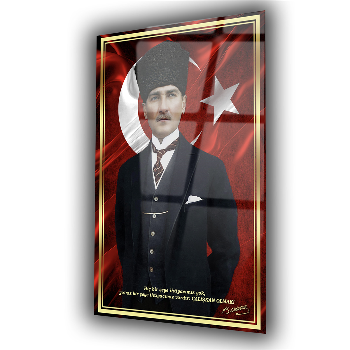 Dikey VatanTemalı Cam Tablo 291