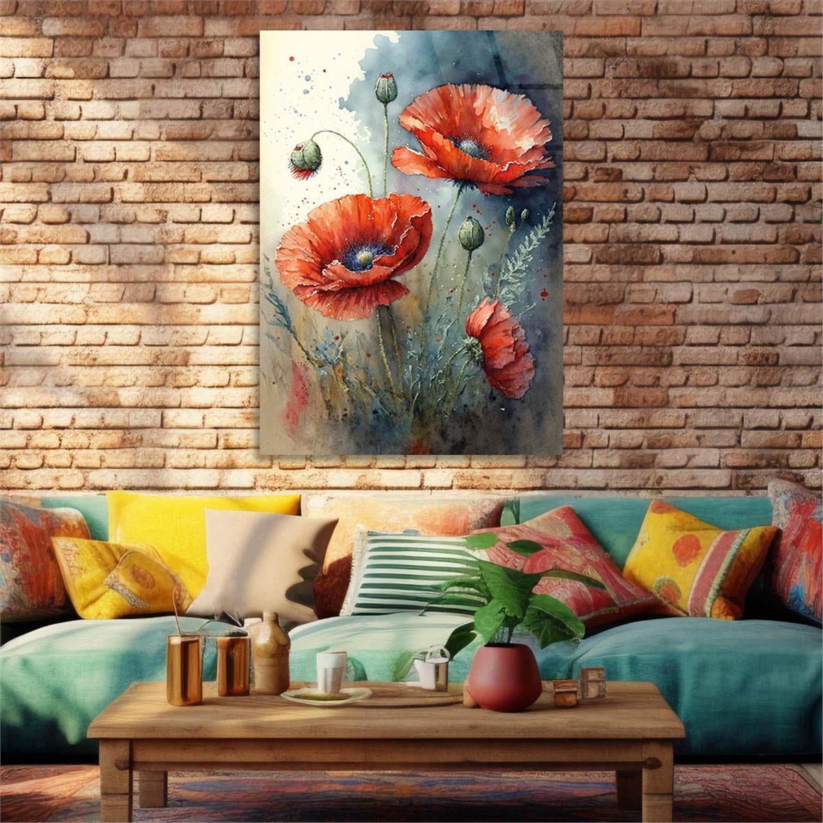 Vertical Tempered Glasss Wall Arts Art-Themed 320