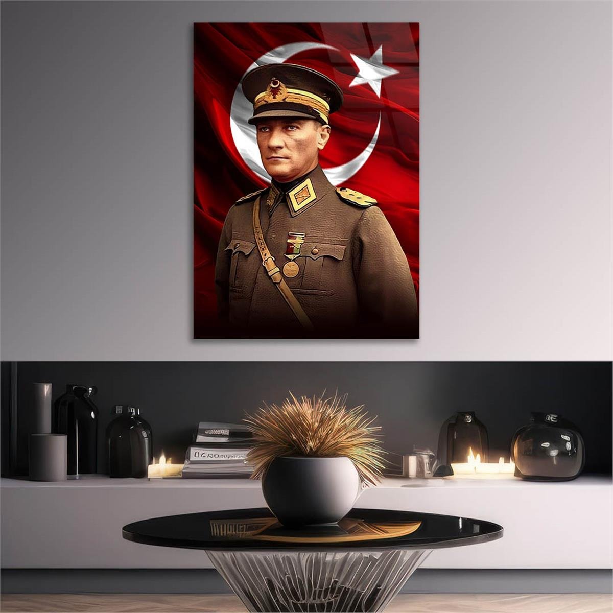 Dikey VatanTemalı Cam Tablo 151