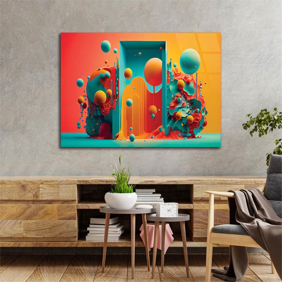 Horizontal Art-Themed Tempered Glass Wall Art 291