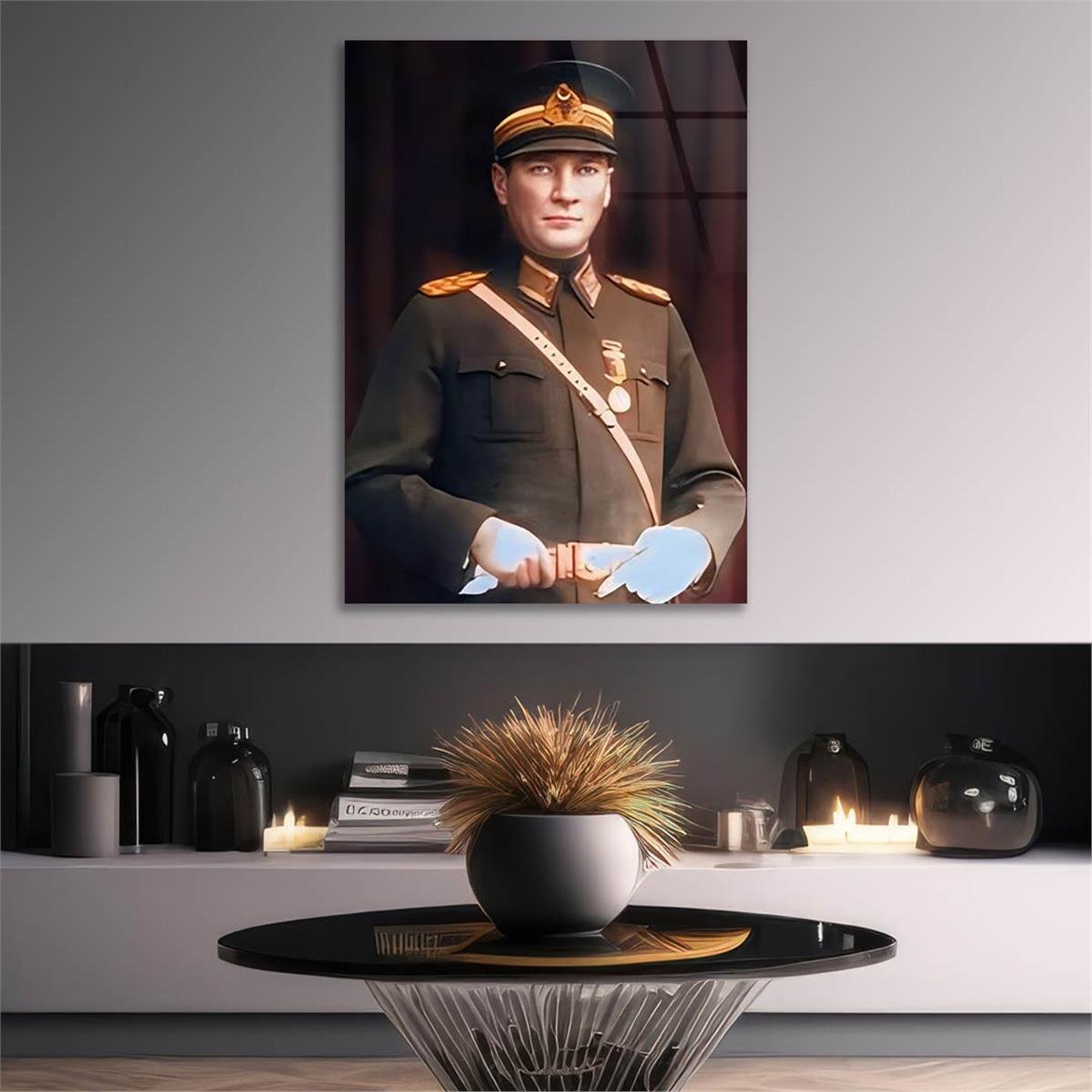 Dikey VatanTemalı Cam Tablo 212