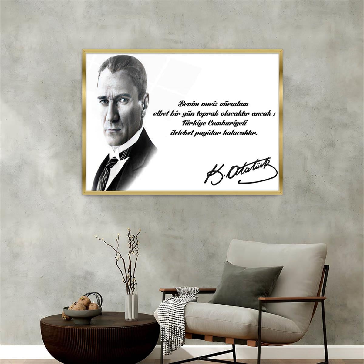 Alüminyum Çerçeveli Vatan Temalı Cam Tablo 014