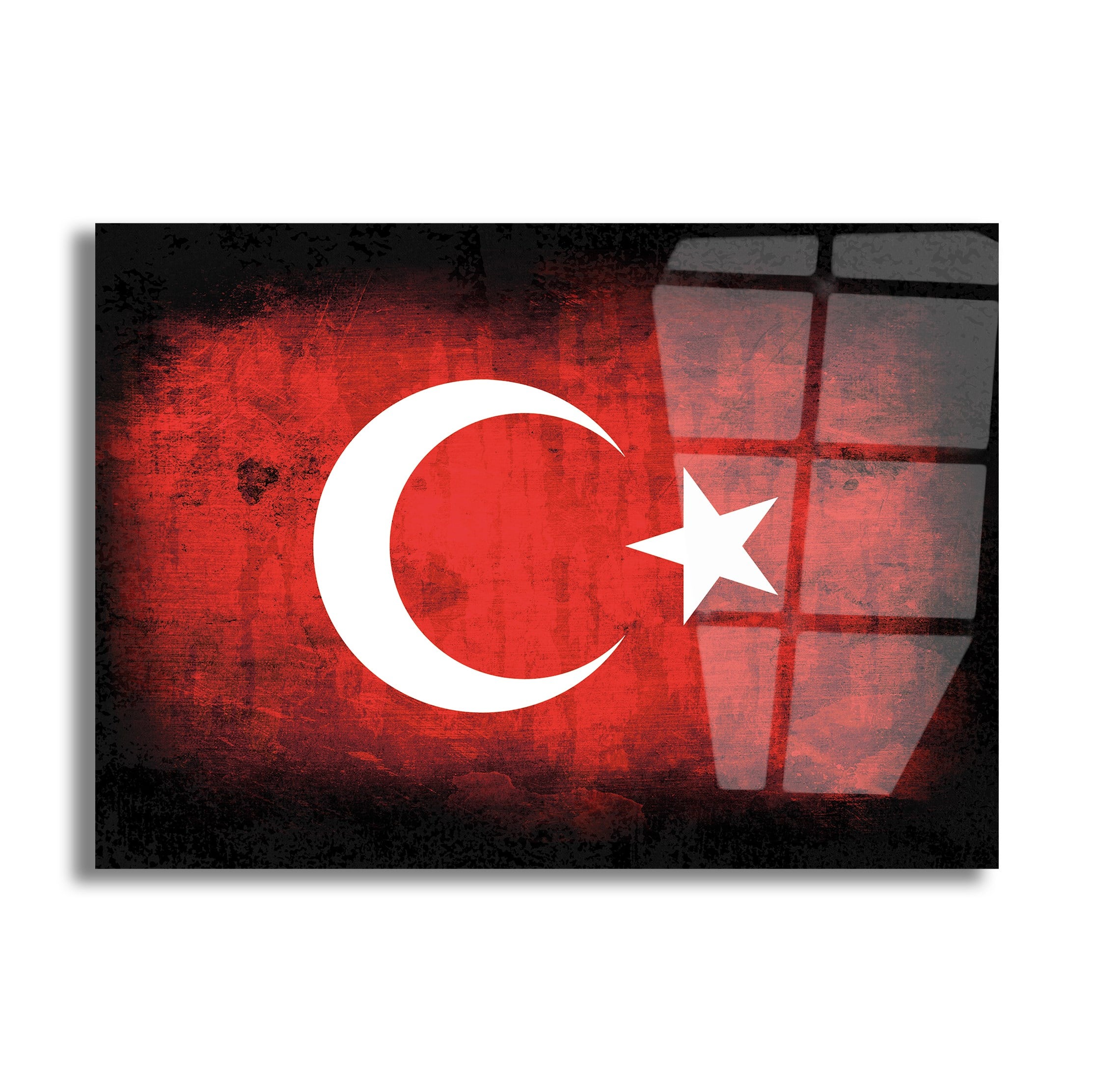 Yatay Vatan Temalı Cam Tablo78
