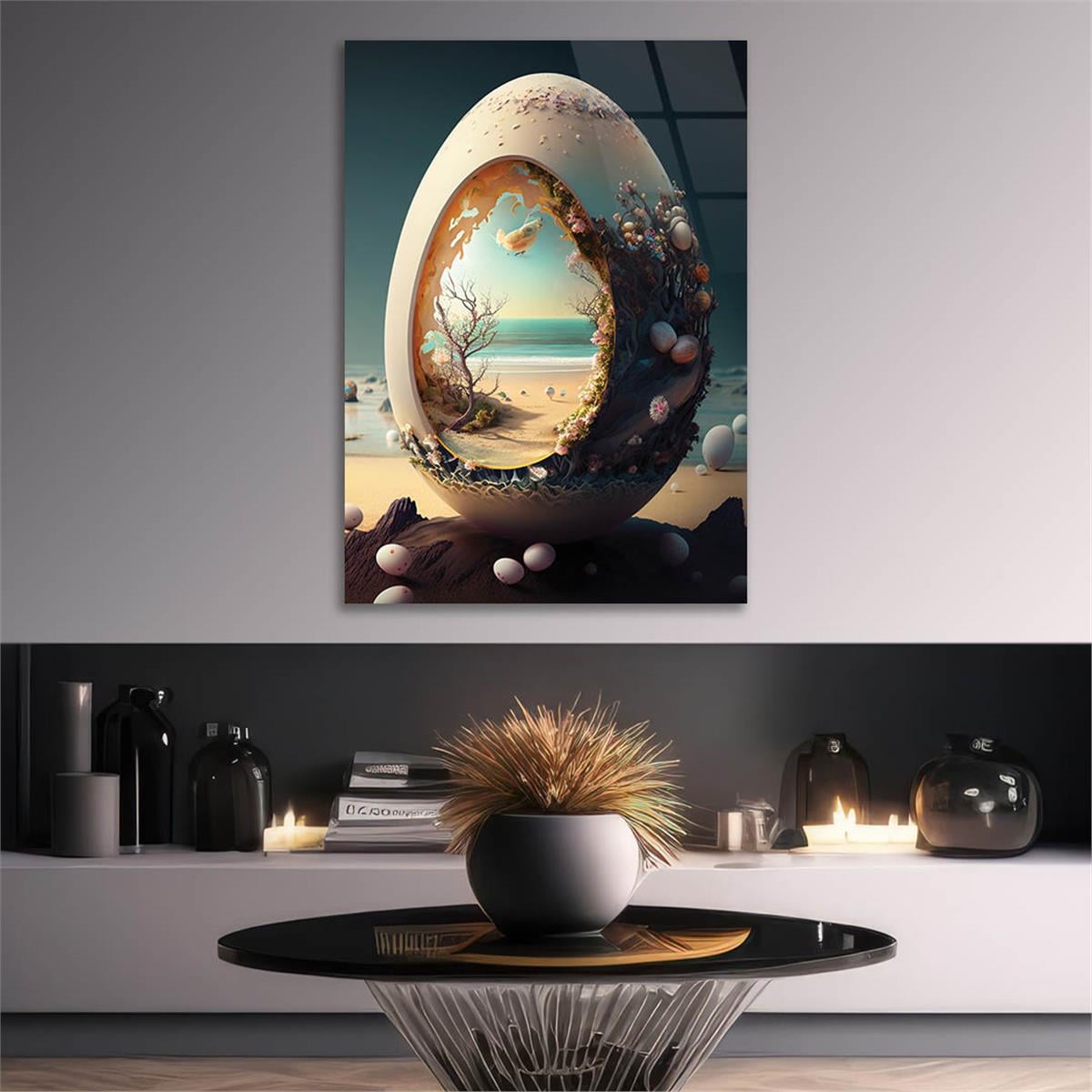 Vertical Tempered Glasss Wall Arts Art-Themed 311