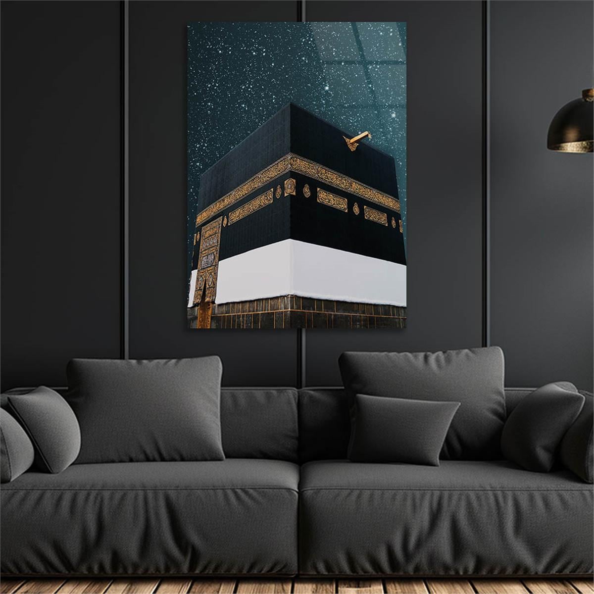 Ka’bah  on Glass Print Caaba Glass Wall Art Kaaba Tempered Glass Wall Art